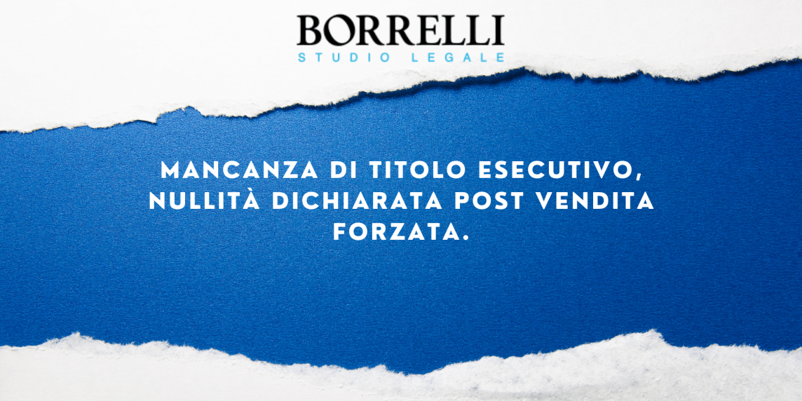 MANCANZA DI TITOLO ESECUTIVO