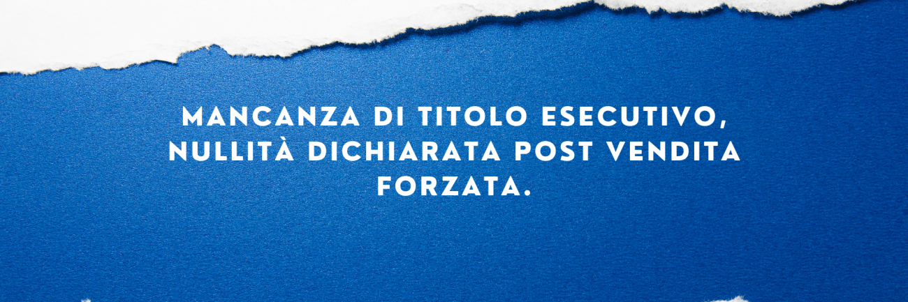 MANCANZA DI TITOLO ESECUTIVO