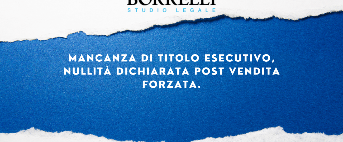 MANCANZA DI TITOLO ESECUTIVO