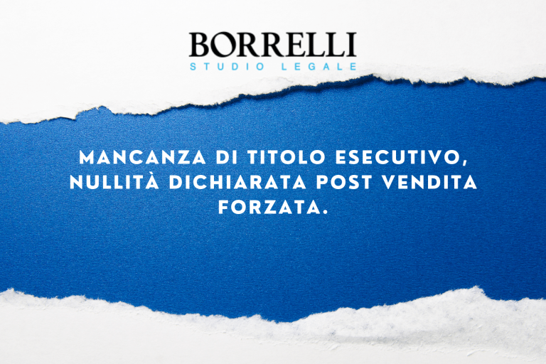 MANCANZA DI TITOLO ESECUTIVO