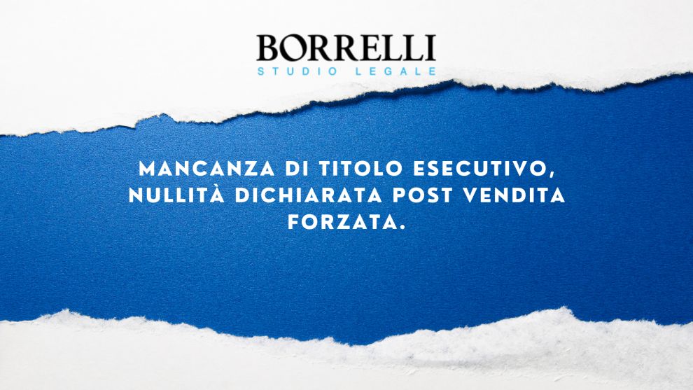MANCANZA DI TITOLO ESECUTIVO
